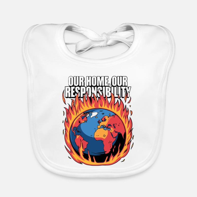 Unser Home Burning Climate Responsibility Design Baby Bio-Lätzchen