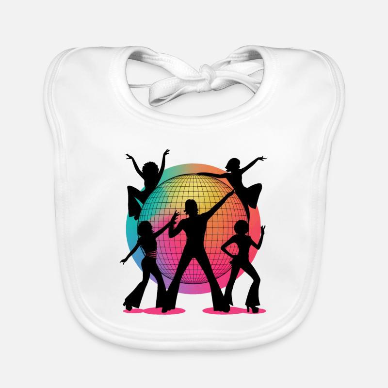 Rétro Disco Vibes Danse Silhouette Art Bavoir bio Bébé