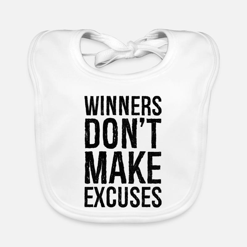 winners don't make excuses Organic Baby Bibs