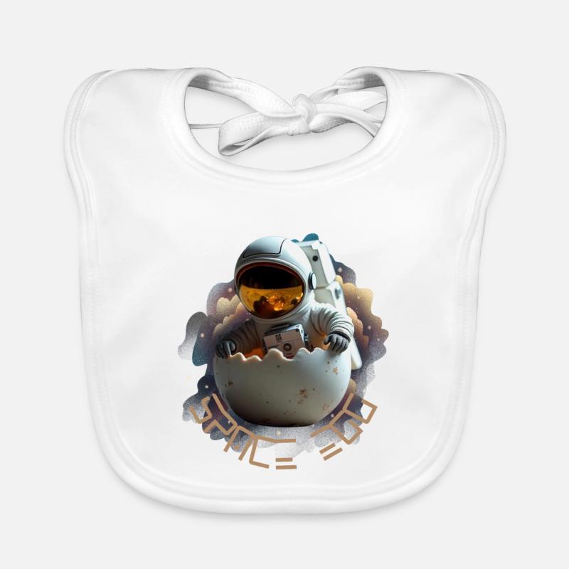 Astronaut in eggshell Organic Baby Bibs