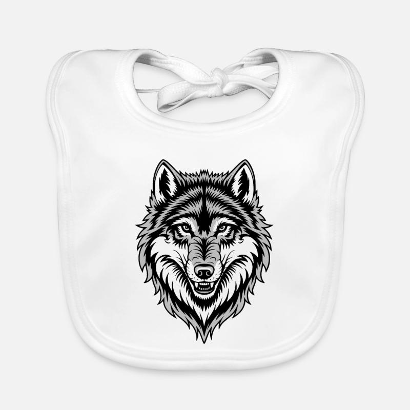 Wolf costume blue wolf head werewolf and Organic Baby Bibs