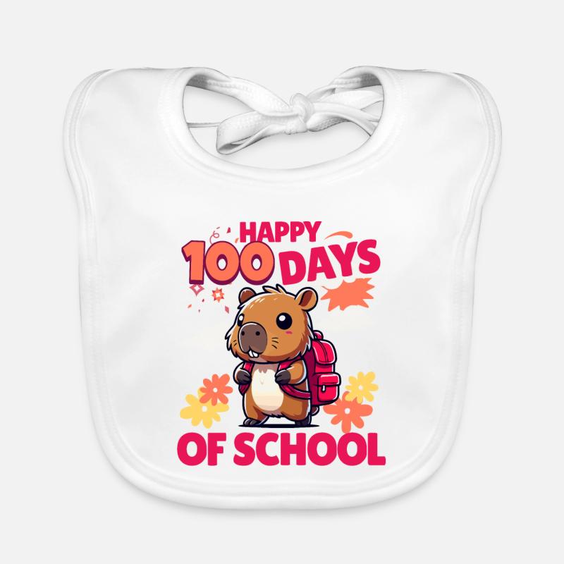 100 Tage Schule – Süßes Capybara-Design Baby Bio-Lätzchen