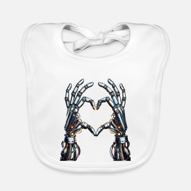 Robot Coeur Mains - Cyborg Lovehands Bavoir bio Bébé