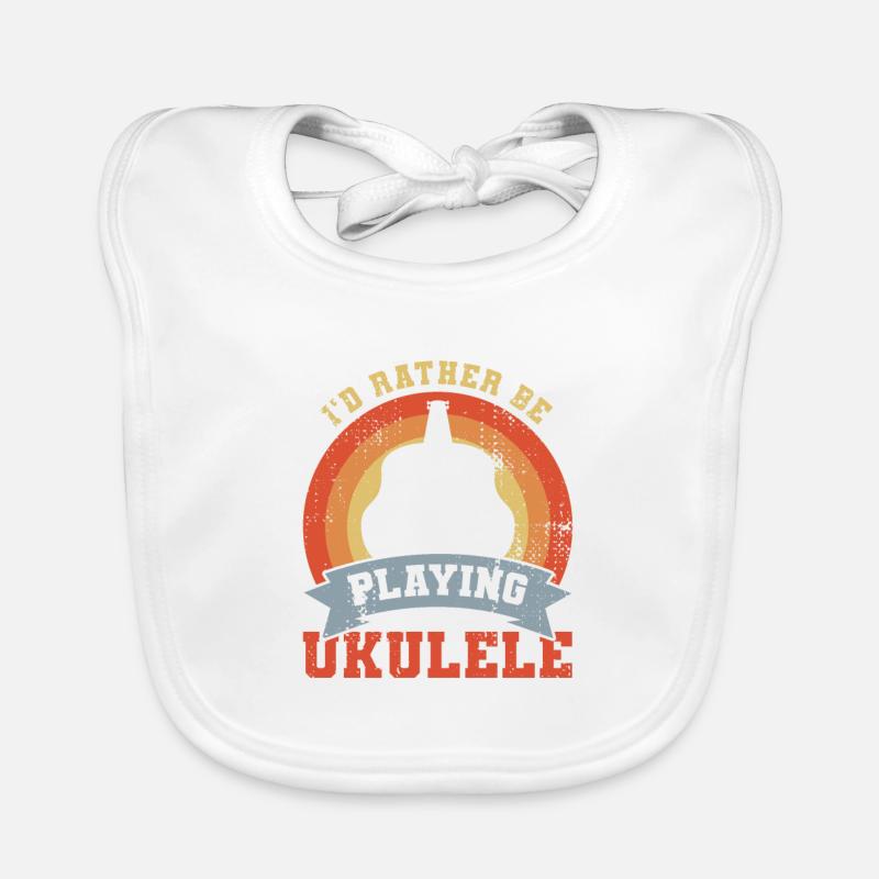 Je préfère jouer du ukulélé Bavoir bio Bébé