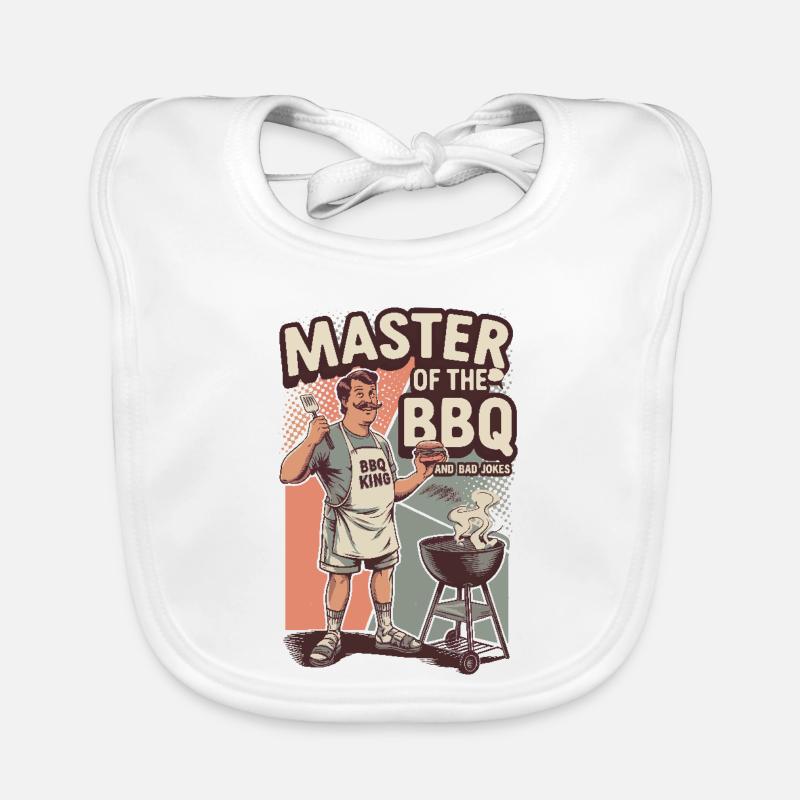 Retro BBQ Master Funny Grill King Organic Baby Bibs