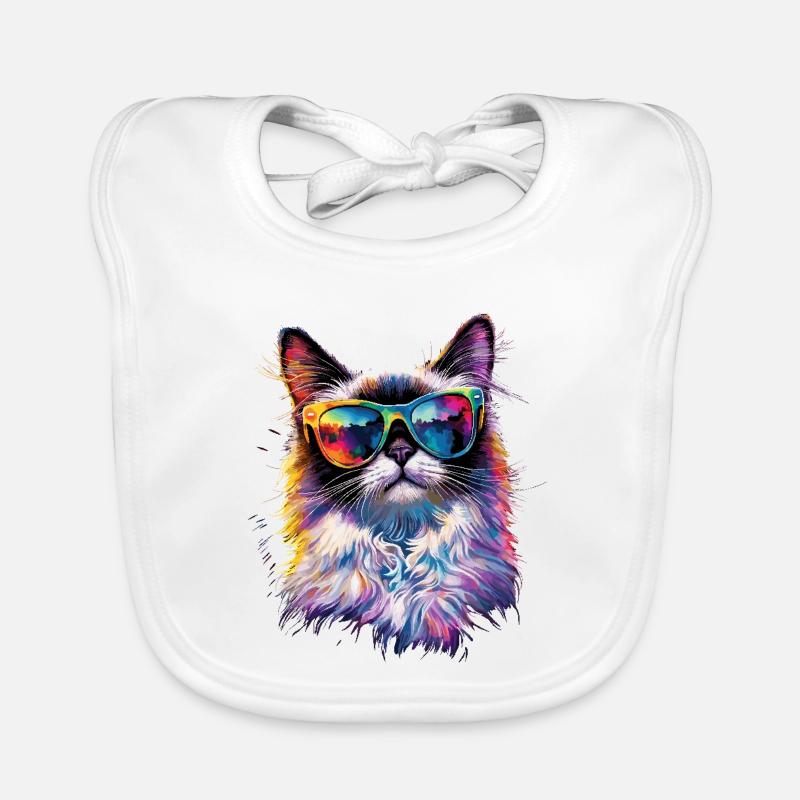 Ragdoll Katze Ragdollkatze Cat Süße Ragdoll Katzen - Baby Bio-Lätzchen - Weiß