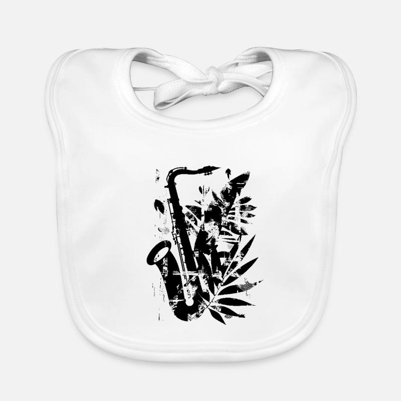 Funny Saxophone Organic Baby Bibs