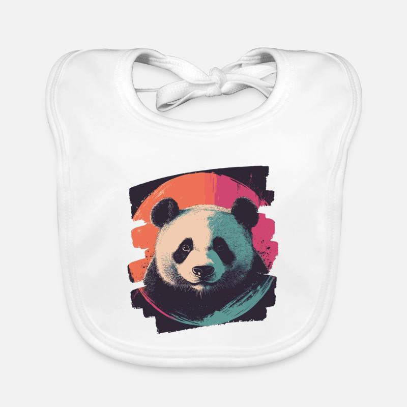Panda Ours Rétro Bavoir bio Bébé