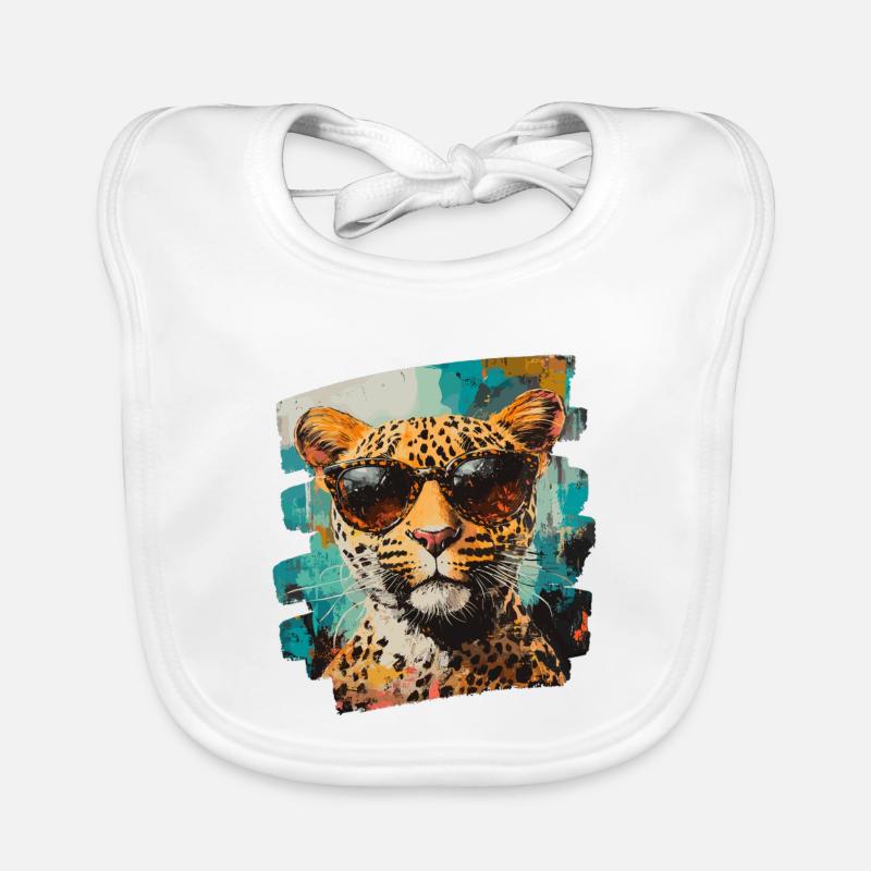Leopard Retro Baby Bio-Lätzchen