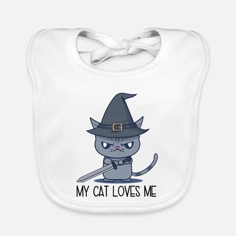 Mon chat m’aime – Chat magique maléfique avec une épée Bavoir bio Bébé