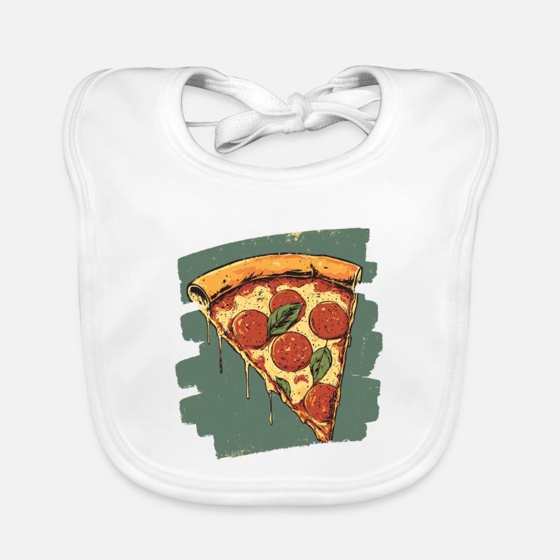Pizza Retro Baby Bio-Lätzchen
