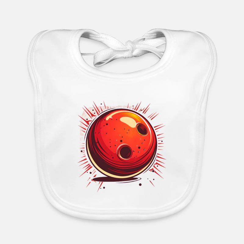 Bowling Ball Comic Look Organic Baby Bibs