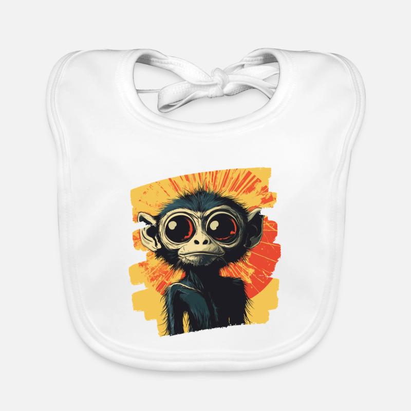 Spider Monkey Retro Organic Baby Bibs