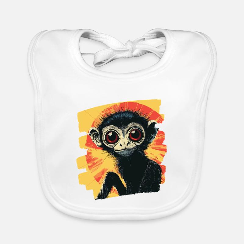 Spider Monkey Retro Organic Baby Bibs