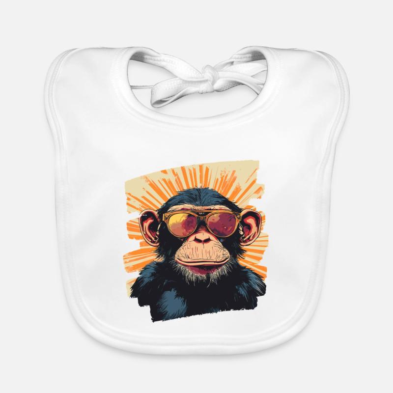 Affe Retro Baby Bio-Lätzchen