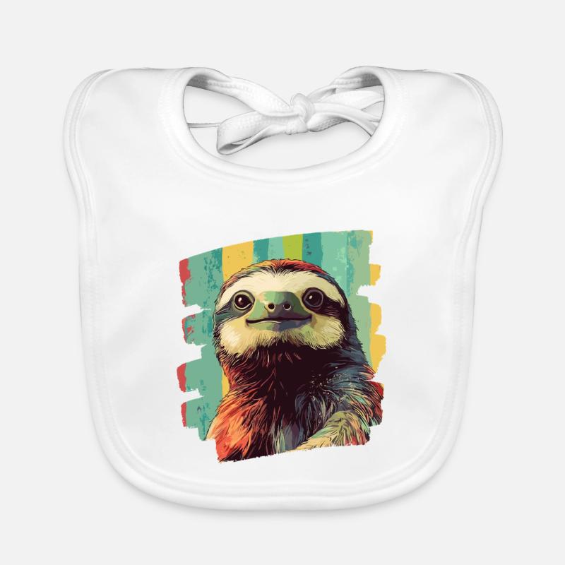 Sloth Retro Organic Baby Bibs
