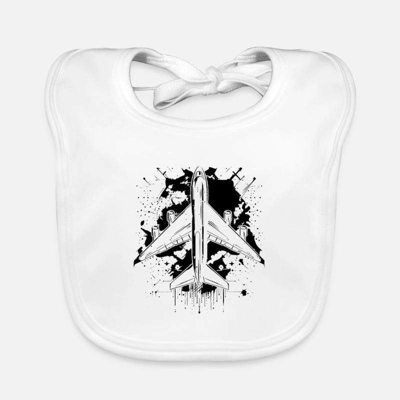 Airplane Drawing Organic Baby Bibs