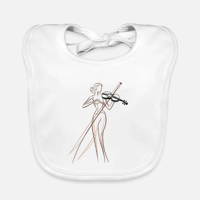 Violinist Drawing Organic Baby Bibs