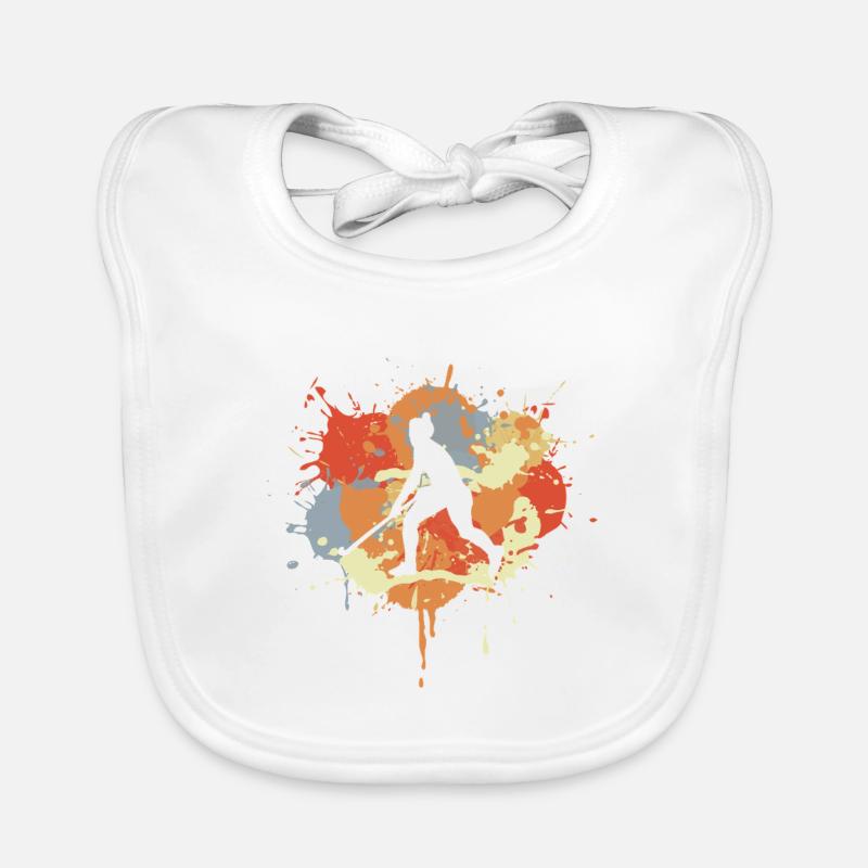 Hockey Player Drawing Organic Baby Bibs