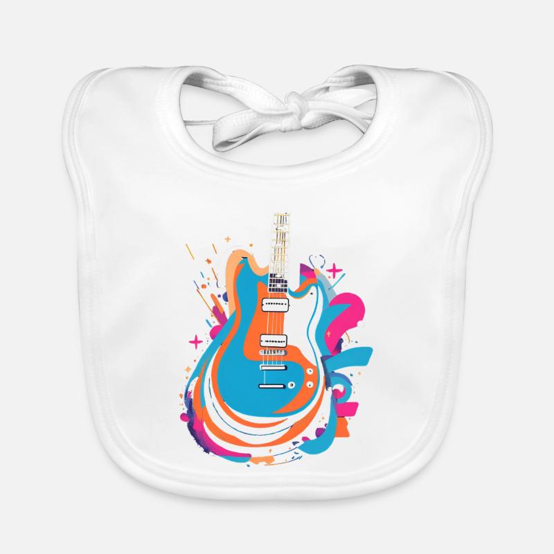 Guitare électrique colorée Bavoir bio Bébé