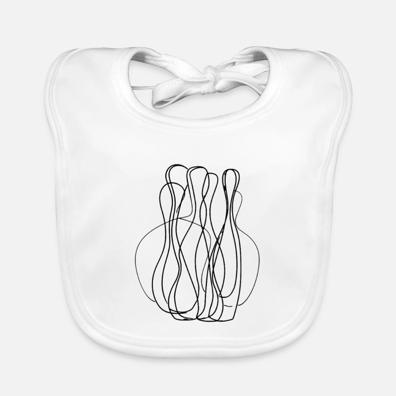 Bowling Line Art Baby Bio-Lätzchen