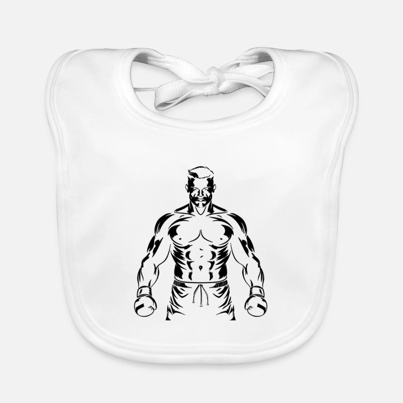 Dessin de Boxer Boy Bavoir bio Bébé