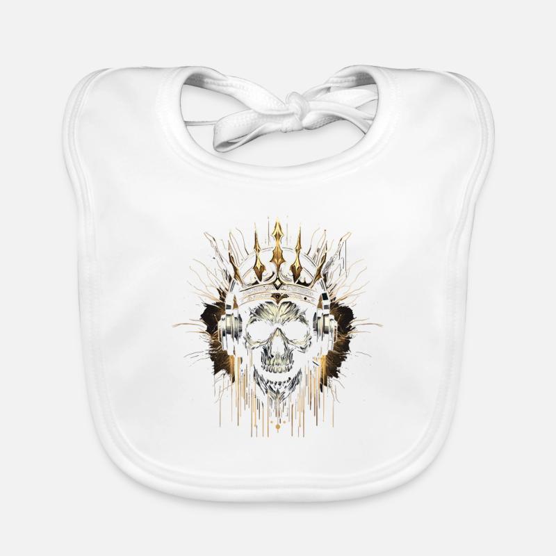 Crâne de jeu avec couronne Bavoir bio Bébé