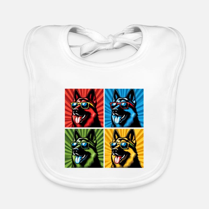Shepherd's Pop Art Bear, Teddy, Biscuit, Waffles Organic Baby Bibs