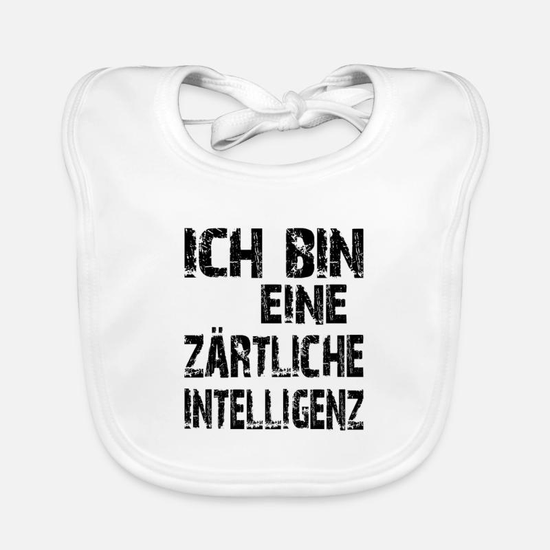 KI Spruch Ich bin eine zärtliche Intelligenz Baby Bio-Lätzchen