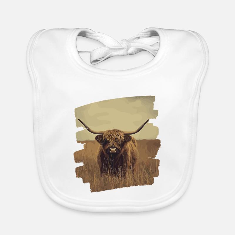 Scottish Highland cattle Organic Baby Bibs