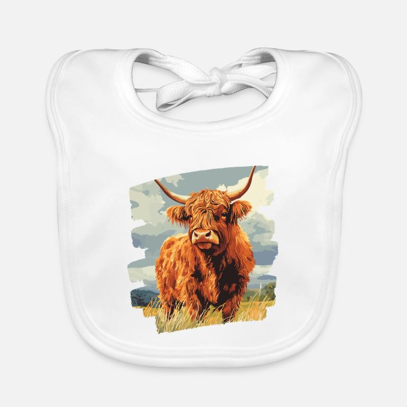 Bovins écossais des Highlands Bavoir bio Bébé