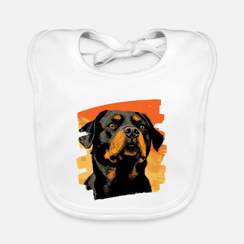 Rottweiler - Baby Bio-Lätzchen - Weiß