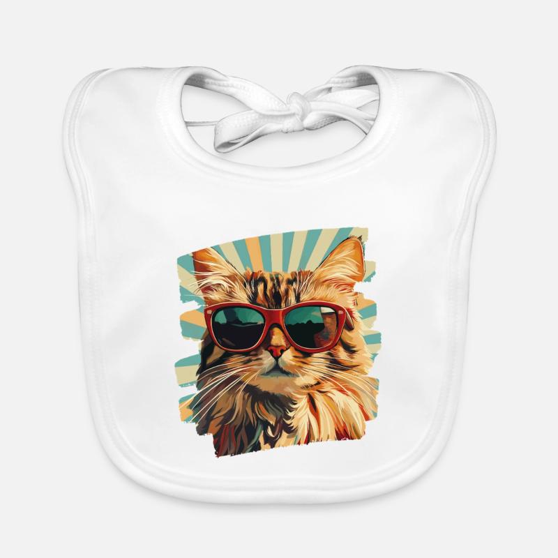 Maine coon - Bavoir bio Bébé - blanc
