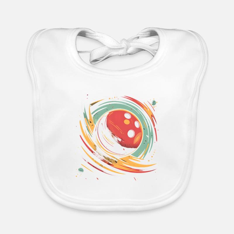 Retro Bowling Ball Organic Baby Bibs