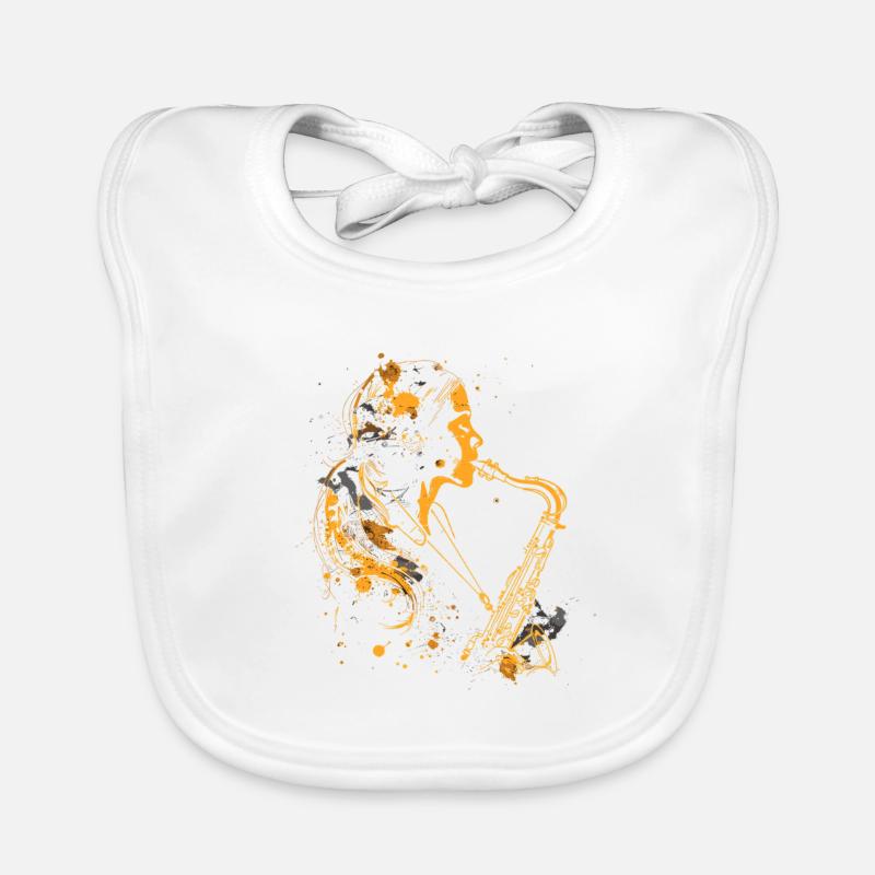 Saxophon Mädchen Graffiti Baby Bio-Lätzchen