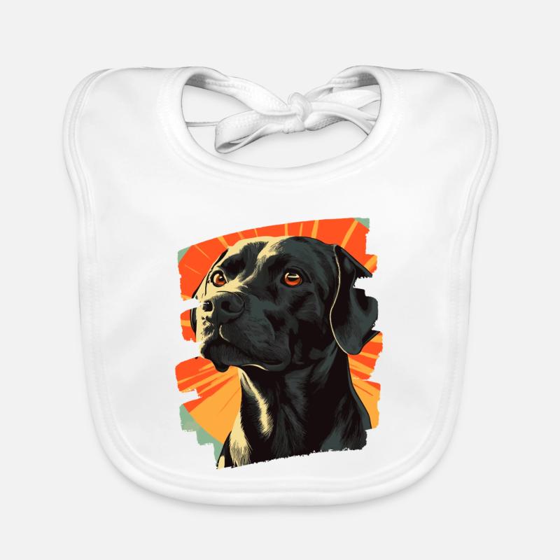 Labrador - Bavoir bio Bébé - blanc
