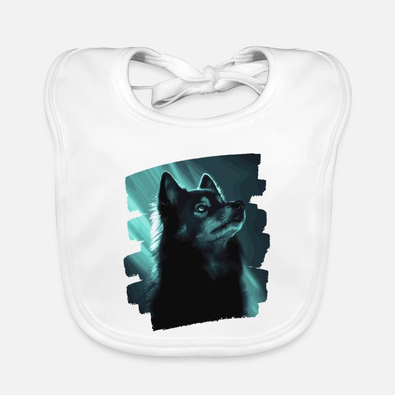 Finnischer Lapphund - Baby Bio-Lätzchen - Weiß