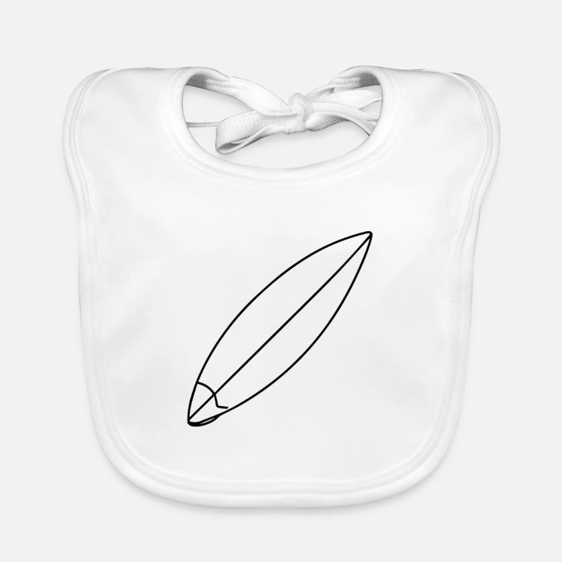 Surfboard Sketch Organic Baby Bibs
