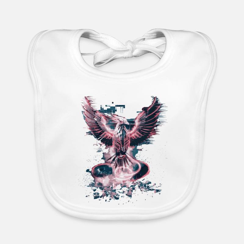Cyber Phoenix – Renaissance numérique et ascension technologique - Bavoir bio Bébé - blanc