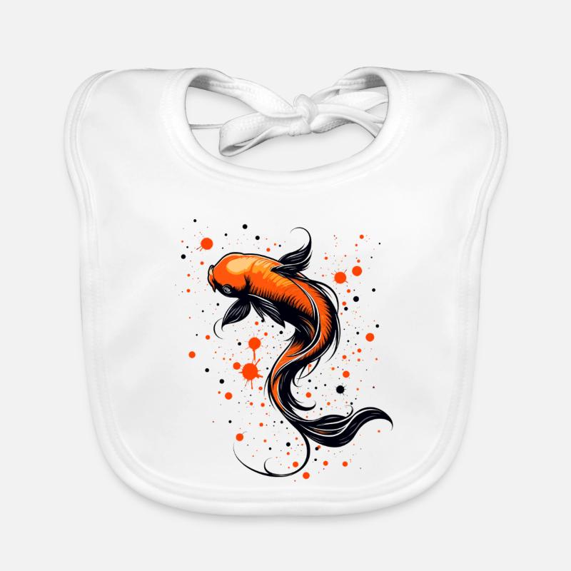 Koi Fisch Harmonie - Baby Bio-Lätzchen - Weiß