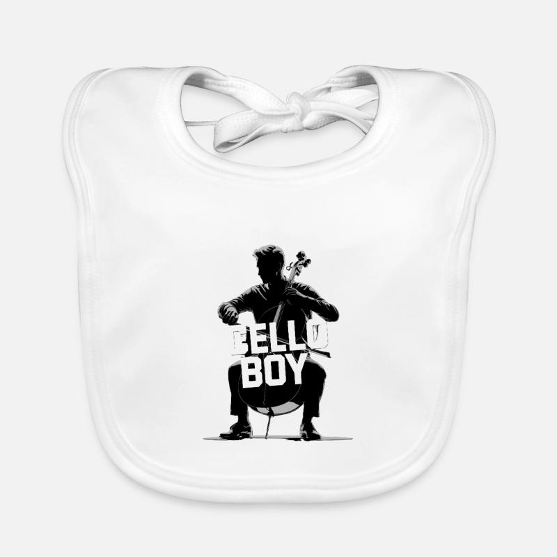 Violoncelle Garçon Silhouette Violoncelle Bavoir bio Bébé