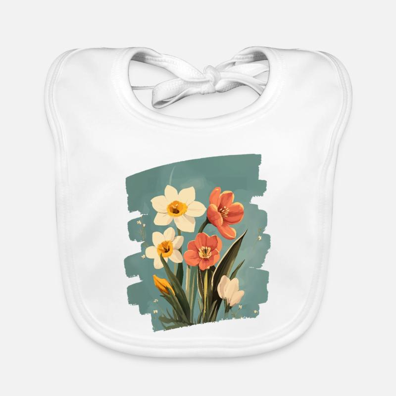 Printemps Printemps Début Fleur Fleurs Bavoir bio Bébé