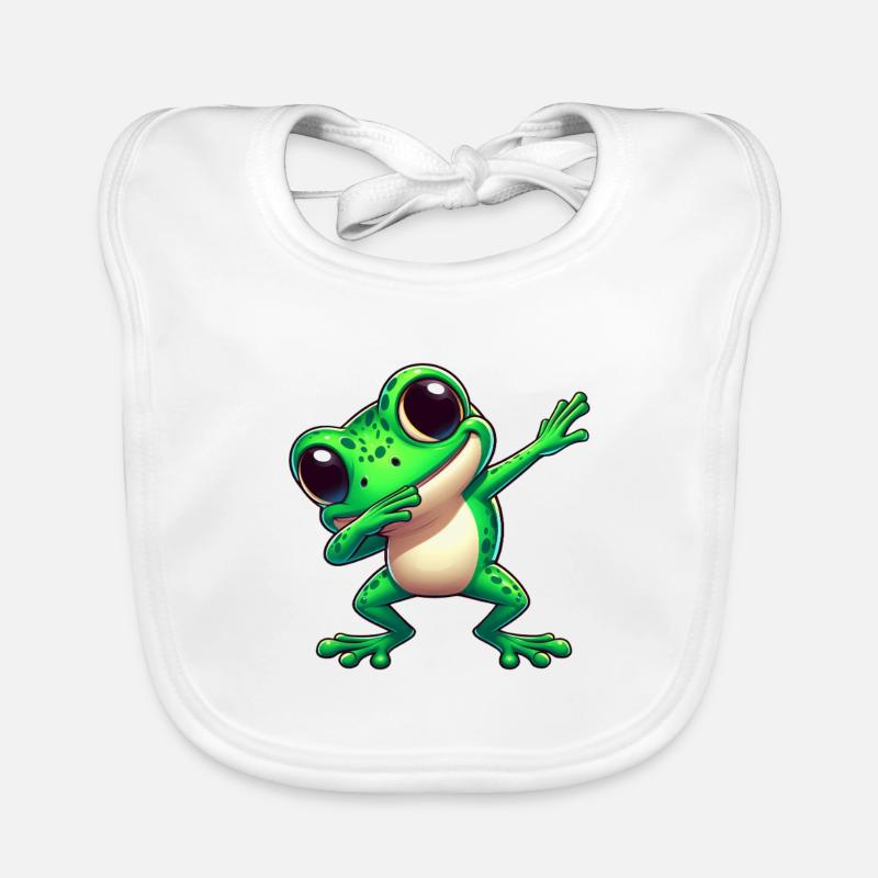 Cool Frog Dabbing Trendy Toad Organic Baby Bibs