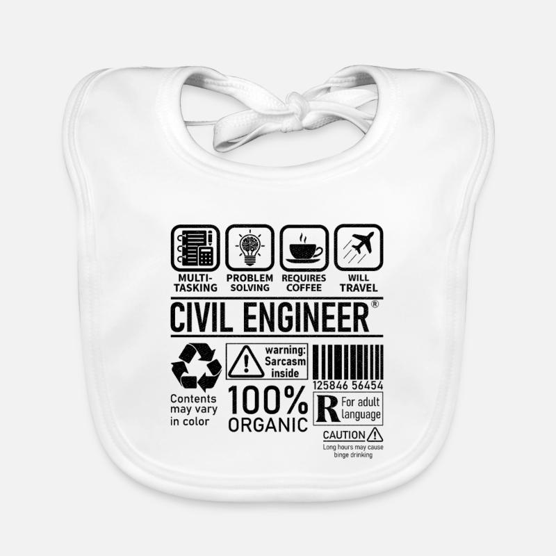 Ingénieur civil multitâche résolution de problèmes Bavoir bio Bébé