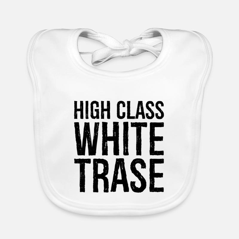High class white trase Baby Bio-Lätzchen