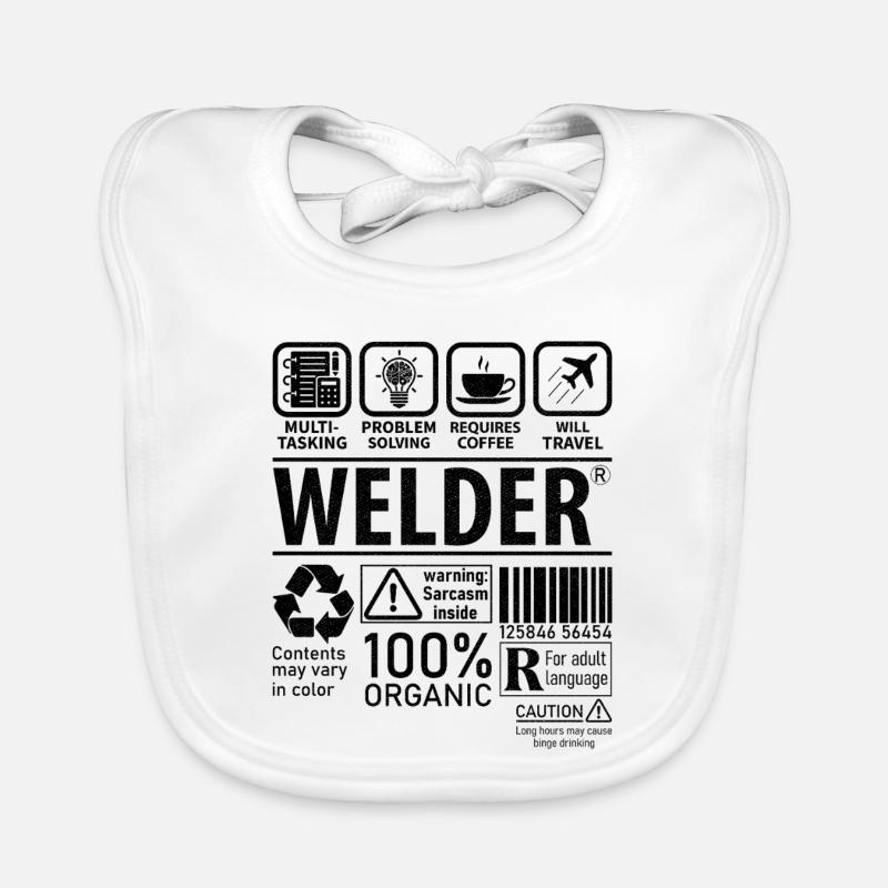 Welder multi tasking problem solving requires Baby Bio-Lätzchen