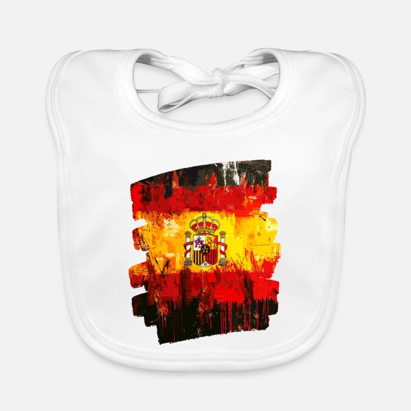 Spanish Flag Spain Organic Baby Bibs