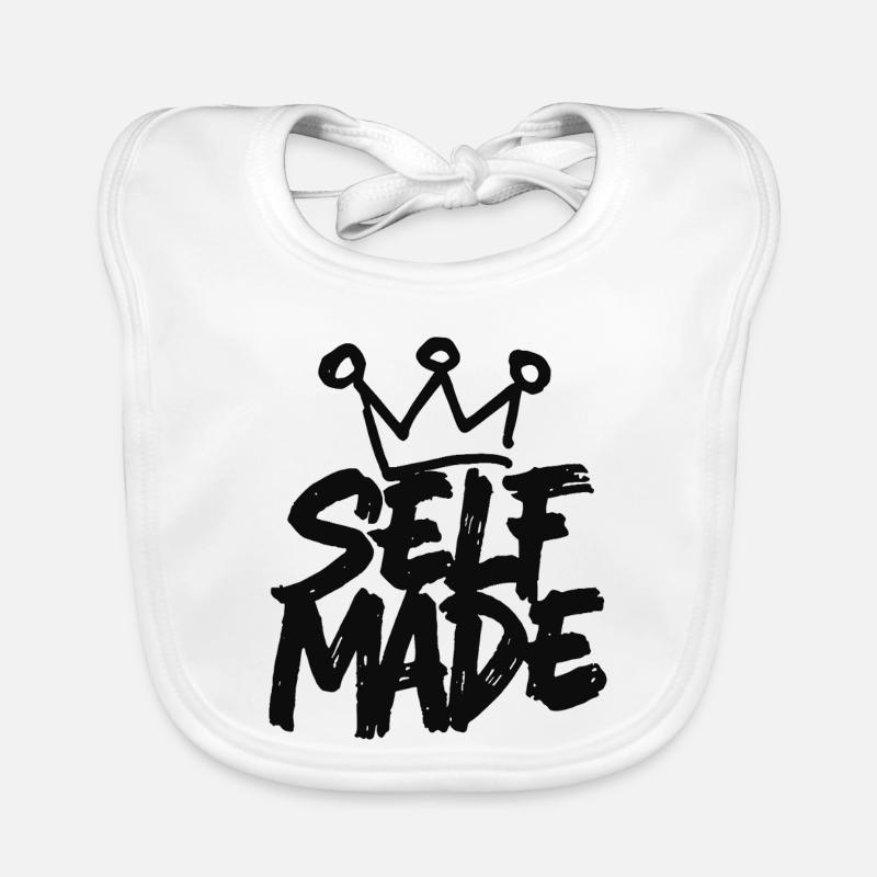 Self Made - Handwritten Motivation Design Organic Baby Bibs