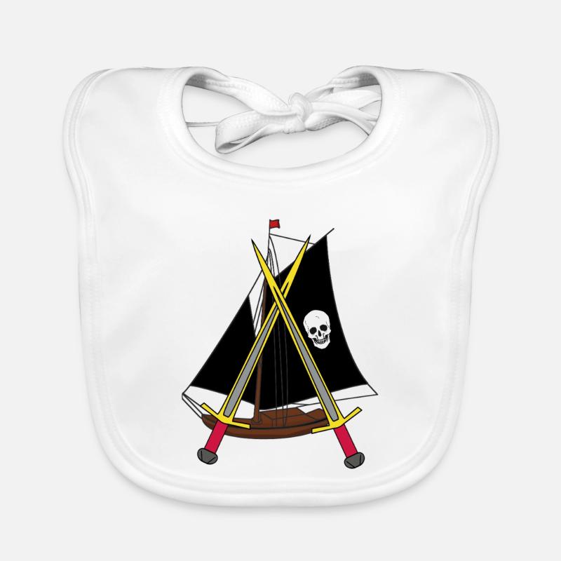Ship Ships Pirate Pirate Ship Organic Baby Bibs