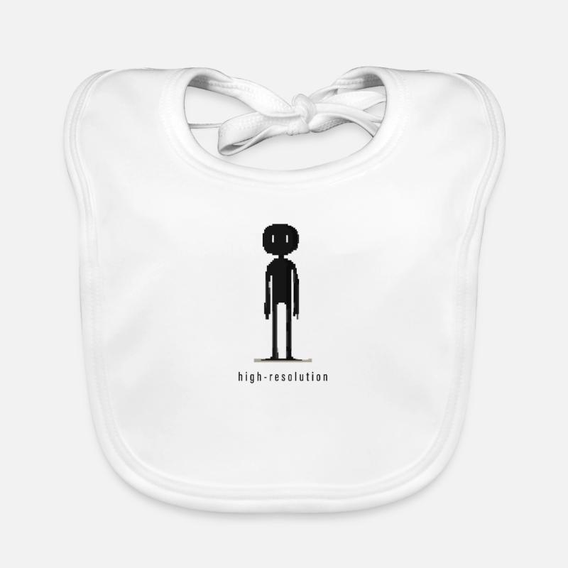 Pixel Art High Resolution Irony Funny Design Organic Baby Bibs